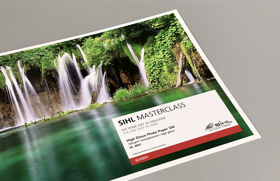 Werbehaug Materialkunde Sihl Masterclass-Papiere SIHL High Gloss Photo Paper 4841