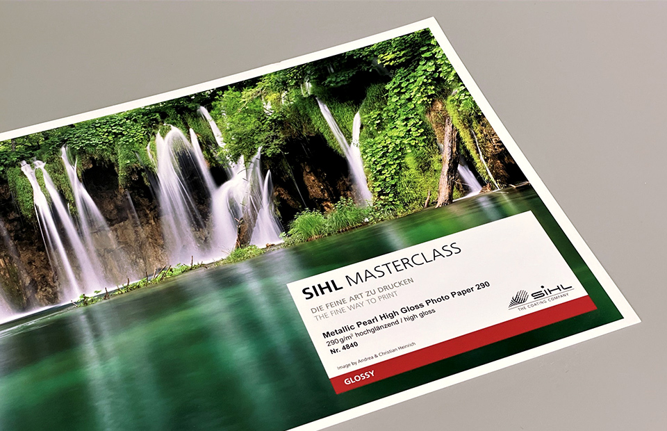 Werbehaug Materialkunde Sihl Masterclass-Papiere SIHL Metallic Pearl High Gloss Photo Paper 4840
